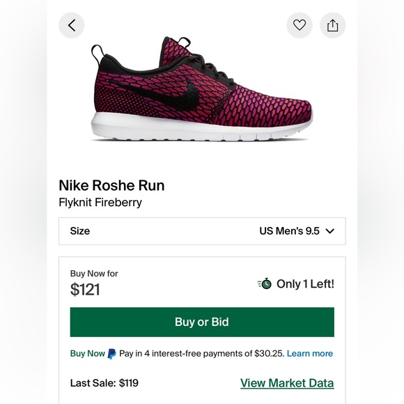 RARE - Nike Roshe Run Flyknit 'Fireberry' - Size 9 Men's - Picture 10 of 11